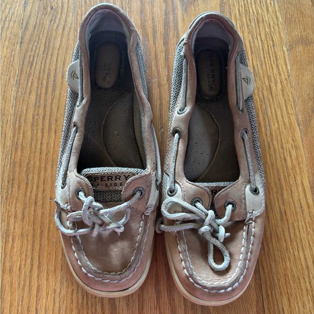 Sperry Tan Moccasin Shoes with Classic Stitching